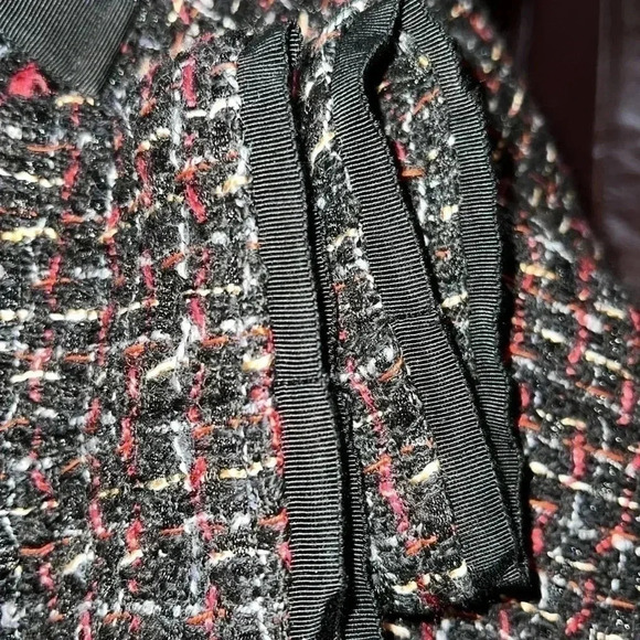 Talbots Women’s Tweed Fringe Blazer with Signature Accent Buttons Collarless - Picture 14 of 16